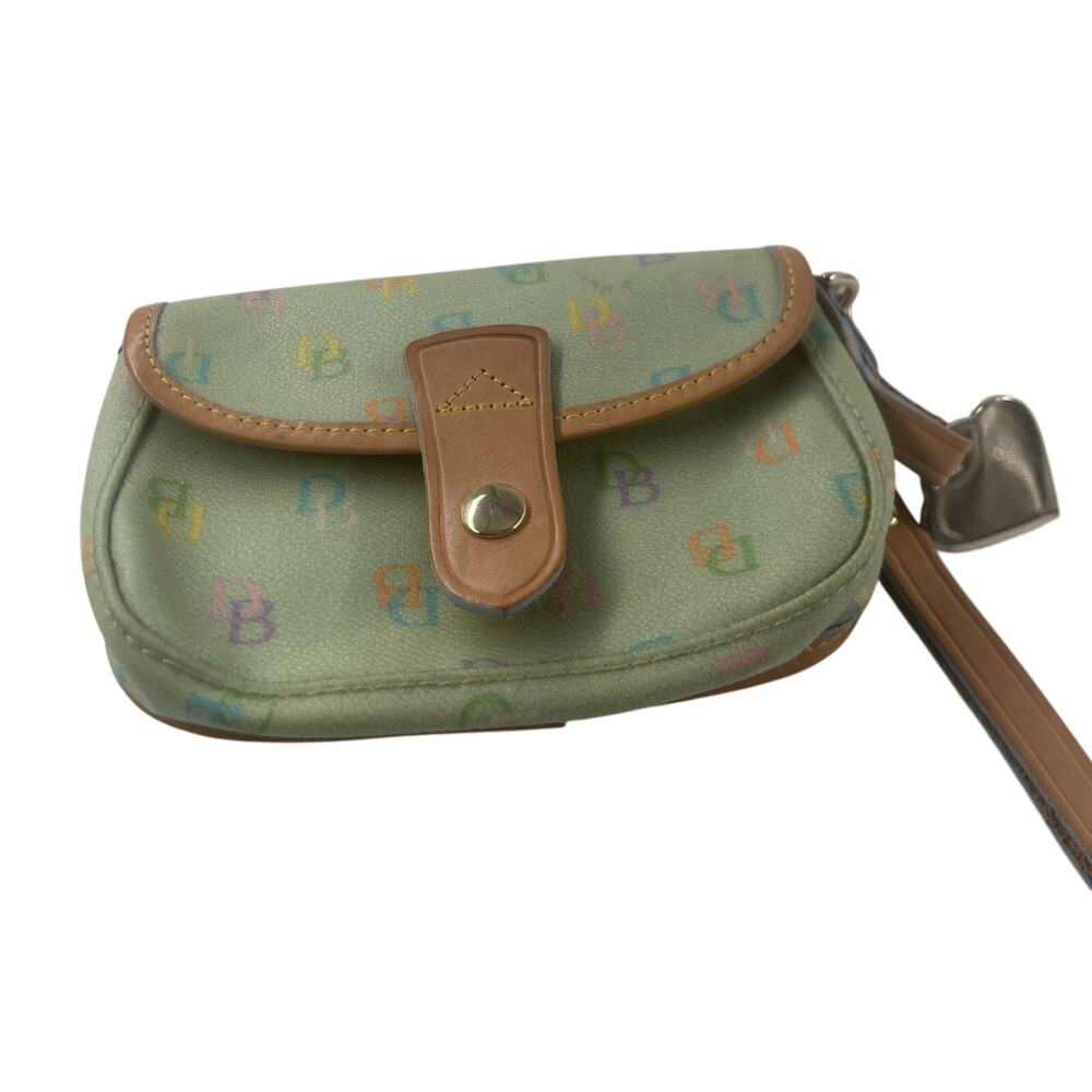 Dooney & Bourke Pastel IT Wristlet – Green Multicolor DB Monogram – Y2K